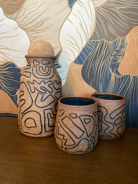 Doodle Jug + Cups Set